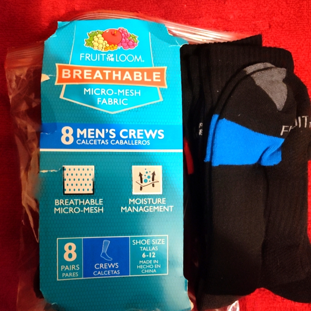Fruit of the Loom Men's Crew Socks